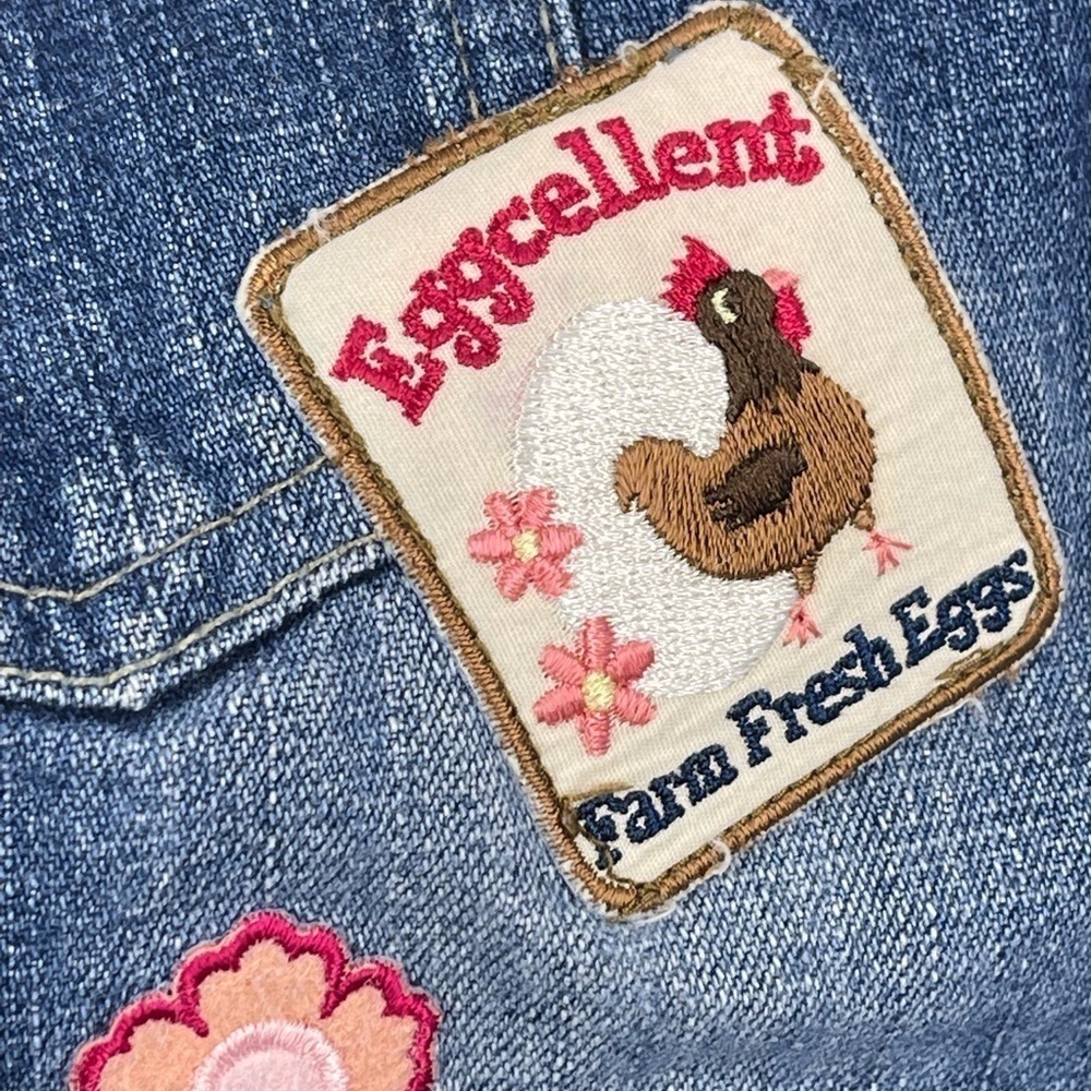 BABY Gap Denim Skirt 12-18m With Patches - Picture 8 of 10